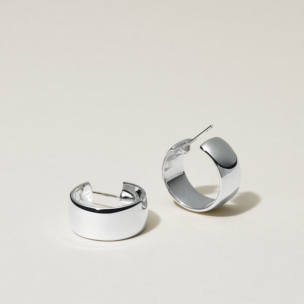 HOOP PIERCED EARRINGS Ⅱ - PURE SILVER 999